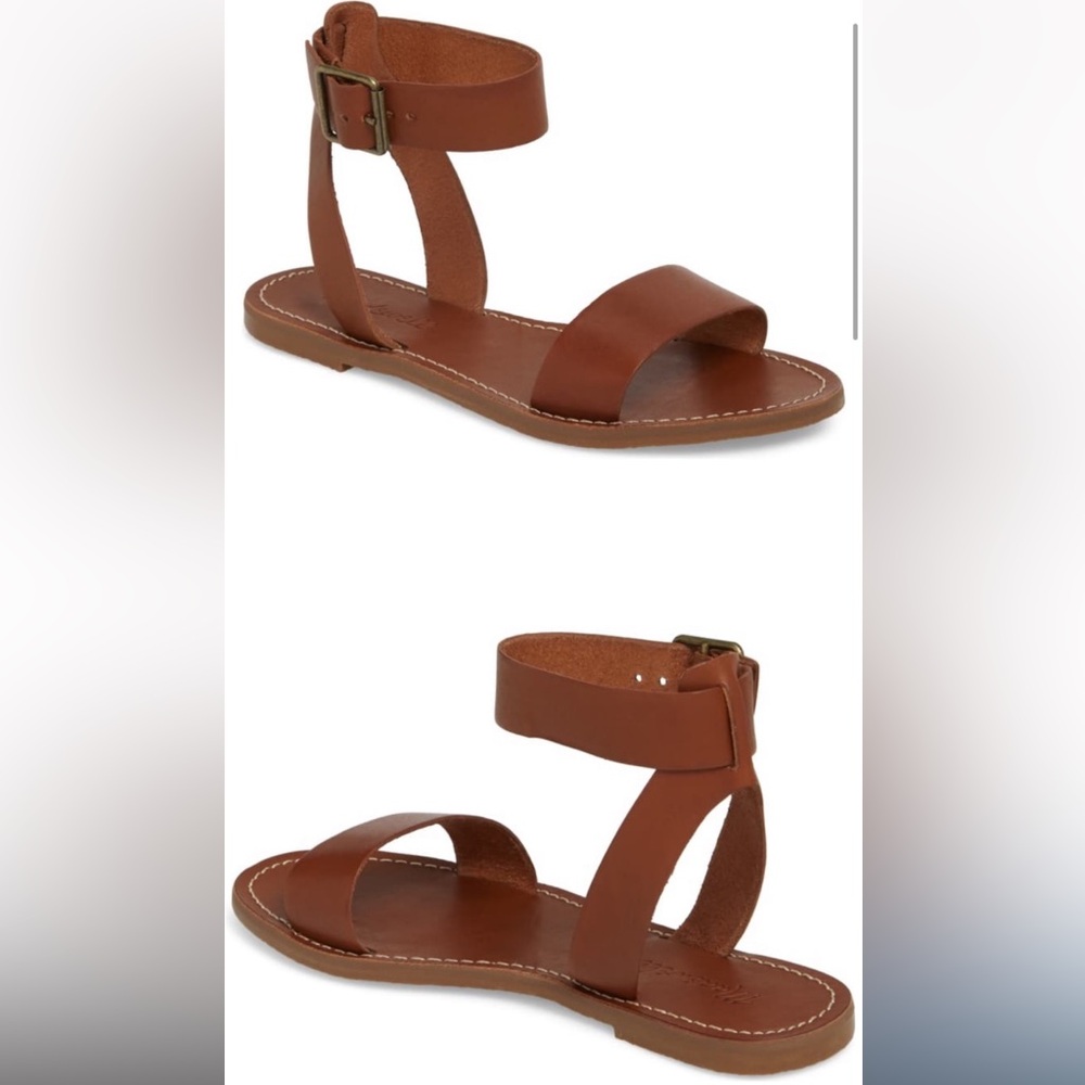 Madewell Brown Leather Strap Sandals